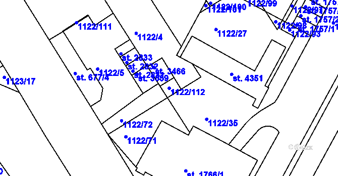 Parcela st. 1122/112 v KÚ Jičín, Katastrální mapa