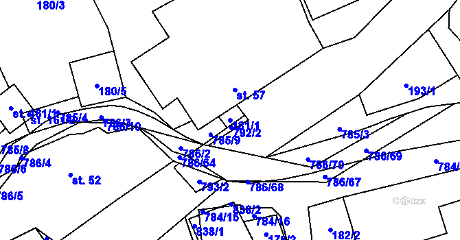 Parcela st. 181/1 v KÚ Jičina, Katastrální mapa