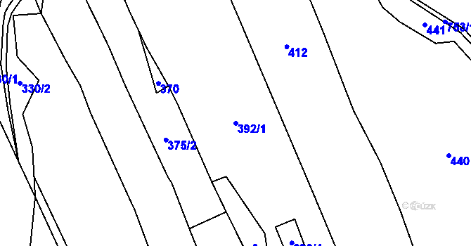 Parcela st. 392/1 v KÚ Jičina, Katastrální mapa