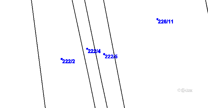 Parcela st. 222/5 v KÚ Jičina, Katastrální mapa
