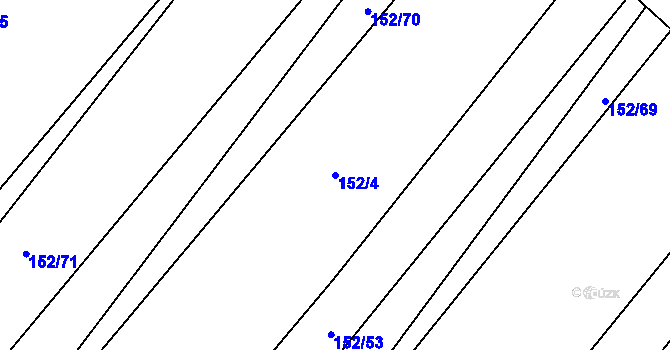 Parcela st. 152/4 v KÚ Jičíněves, Katastrální mapa