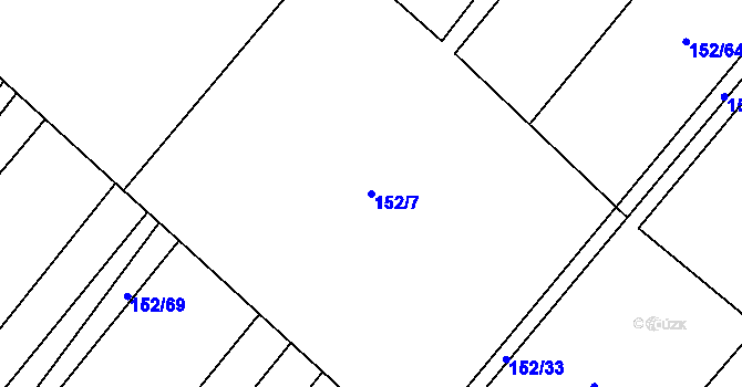 Parcela st. 152/7 v KÚ Jičíněves, Katastrální mapa