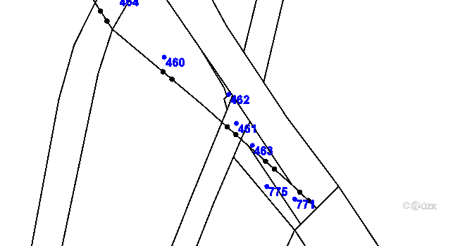 Parcela st. 461 v KÚ Jičíněves, Katastrální mapa