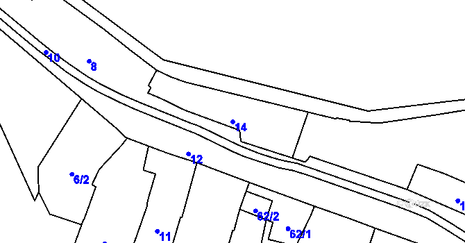 Parcela st. 14 v KÚ Jihlava, Katastrální mapa