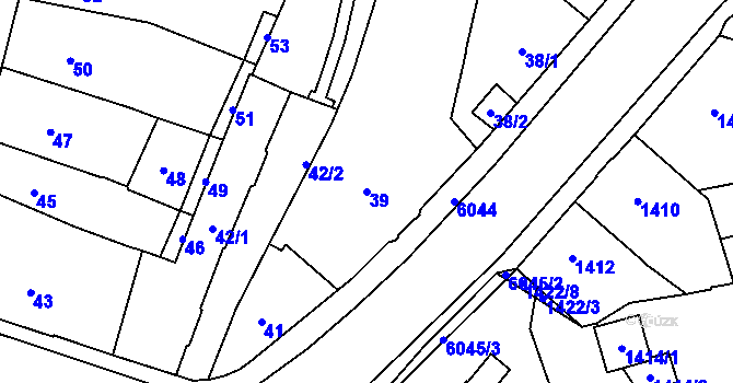 Parcela st. 39 v KÚ Jihlava, Katastrální mapa