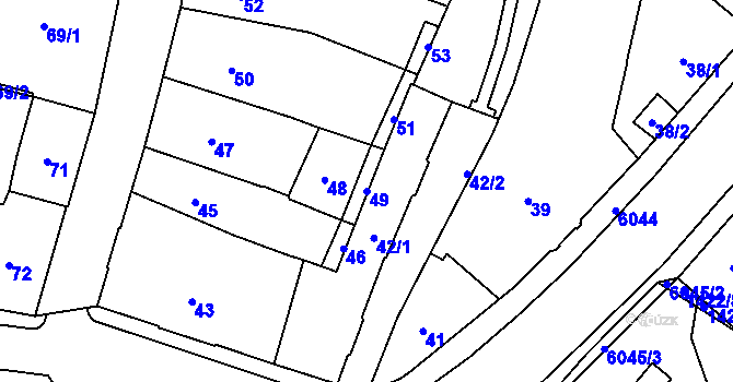 Parcela st. 49 v KÚ Jihlava, Katastrální mapa