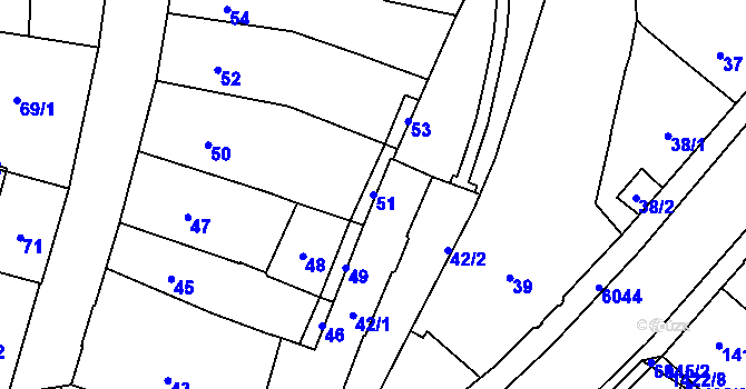 Parcela st. 51 v KÚ Jihlava, Katastrální mapa