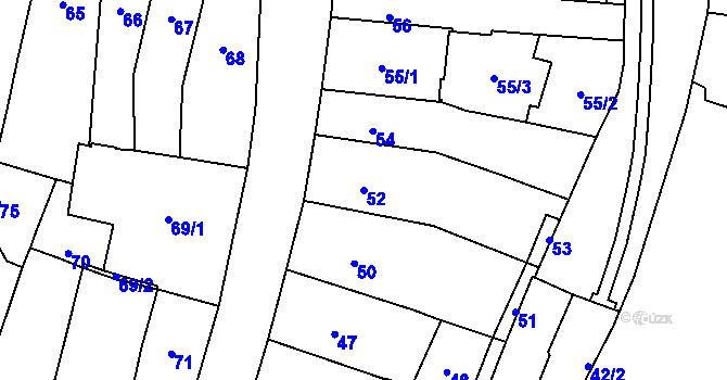 Parcela st. 52 v KÚ Jihlava, Katastrální mapa