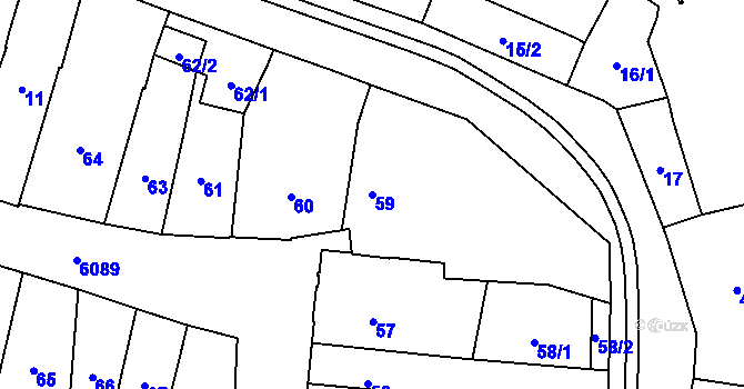 Parcela st. 59 v KÚ Jihlava, Katastrální mapa
