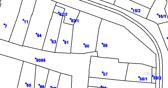 Parcela st. 60 v KÚ Jihlava, Katastrální mapa