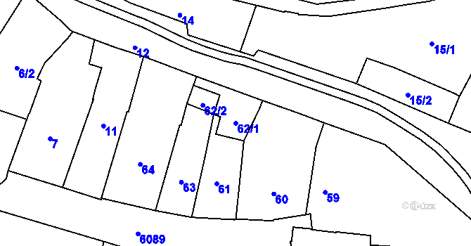 Parcela st. 62/1 v KÚ Jihlava, Katastrální mapa