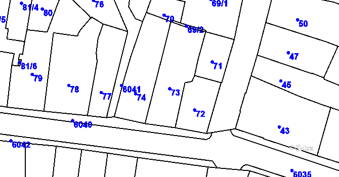 Parcela st. 73 v KÚ Jihlava, Katastrální mapa