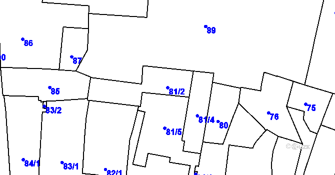 Parcela st. 81/2 v KÚ Jihlava, Katastrální mapa