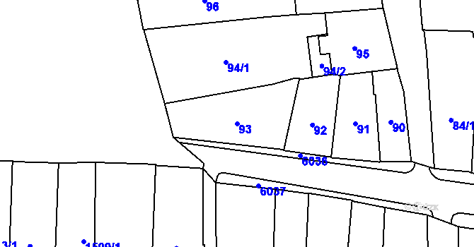 Parcela st. 93 v KÚ Jihlava, Katastrální mapa