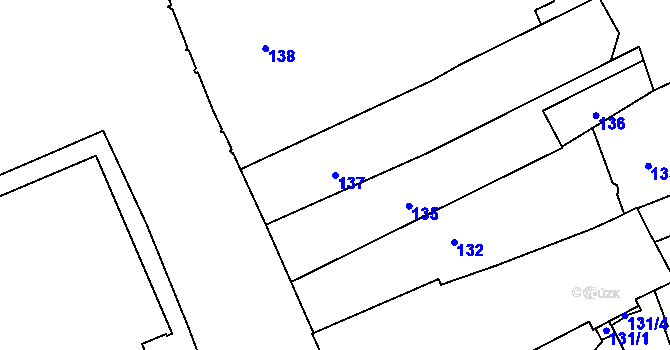 Parcela st. 137 v KÚ Jihlava, Katastrální mapa