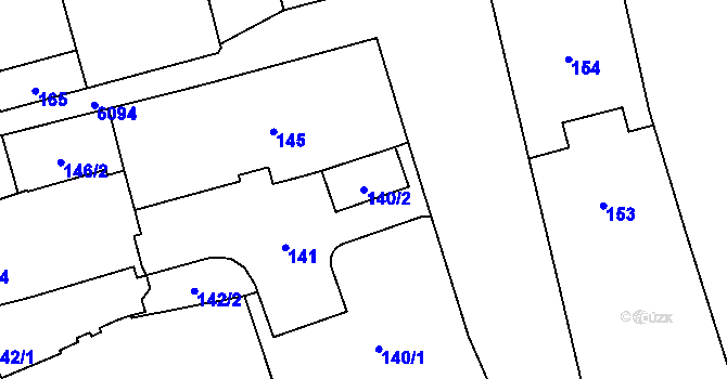 Parcela st. 140/2 v KÚ Jihlava, Katastrální mapa