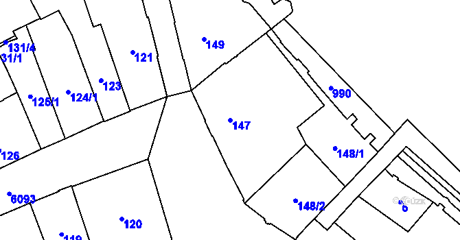 Parcela st. 147 v KÚ Jihlava, Katastrální mapa