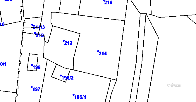 Parcela st. 214 v KÚ Jihlava, Katastrální mapa