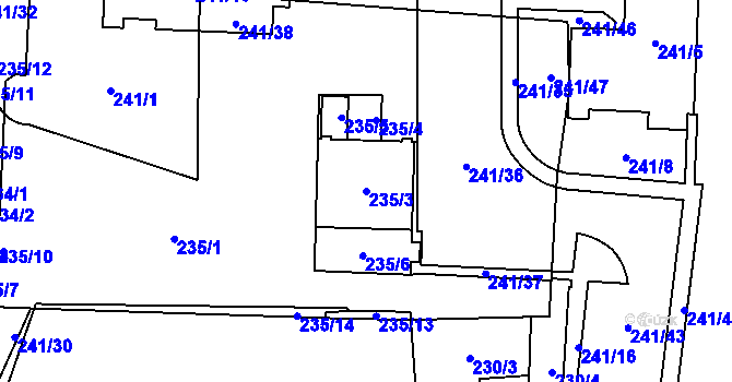 Parcela st. 235/3 v KÚ Jihlava, Katastrální mapa