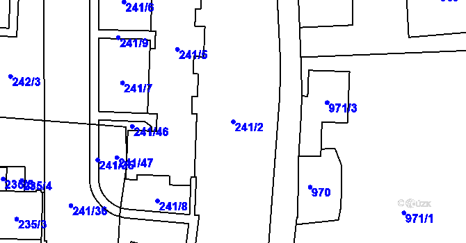 Parcela st. 241/2 v KÚ Jihlava, Katastrální mapa