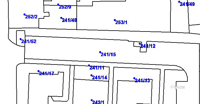 Parcela st. 241/15 v KÚ Jihlava, Katastrální mapa