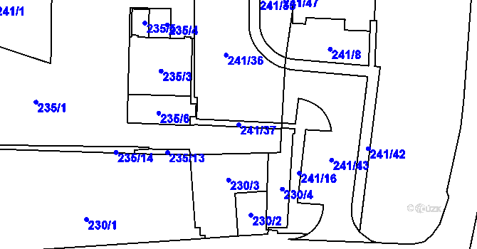 Parcela st. 241/37 v KÚ Jihlava, Katastrální mapa
