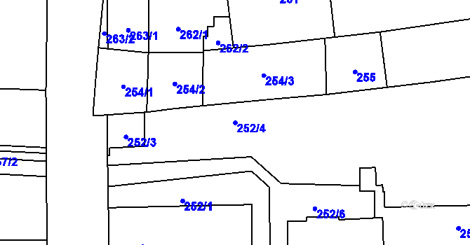 Parcela st. 252/4 v KÚ Jihlava, Katastrální mapa