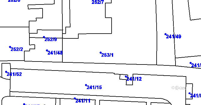 Parcela st. 253/1 v KÚ Jihlava, Katastrální mapa