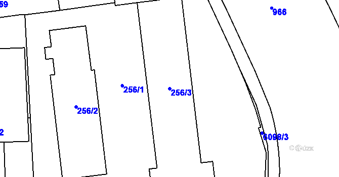 Parcela st. 256/3 v KÚ Jihlava, Katastrální mapa