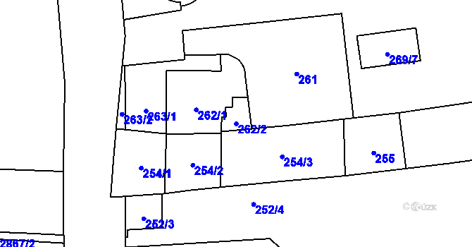 Parcela st. 262/2 v KÚ Jihlava, Katastrální mapa