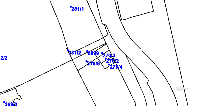 Parcela st. 270/3 v KÚ Jihlava, Katastrální mapa