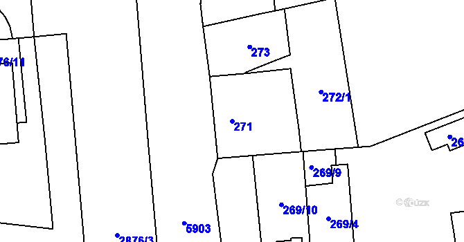 Parcela st. 271 v KÚ Jihlava, Katastrální mapa