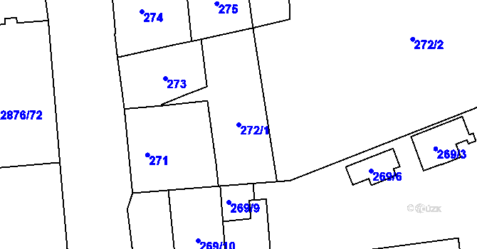 Parcela st. 272/1 v KÚ Jihlava, Katastrální mapa