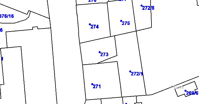 Parcela st. 273 v KÚ Jihlava, Katastrální mapa