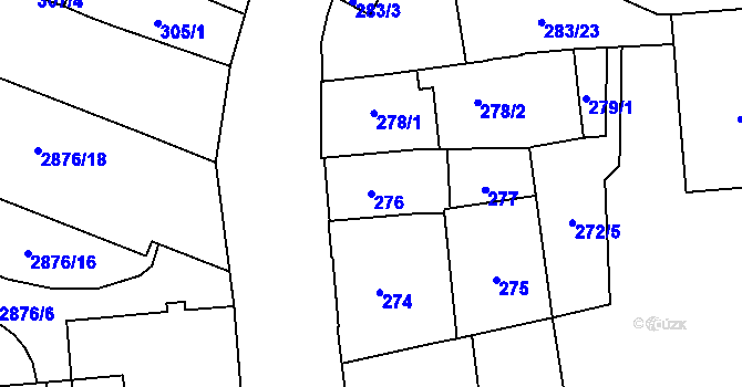Parcela st. 276 v KÚ Jihlava, Katastrální mapa