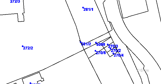 Parcela st. 281/2 v KÚ Jihlava, Katastrální mapa