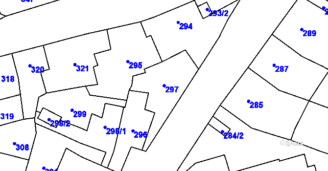 Parcela st. 297 v KÚ Jihlava, Katastrální mapa