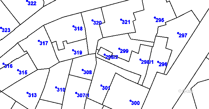 Parcela st. 298/2 v KÚ Jihlava, Katastrální mapa