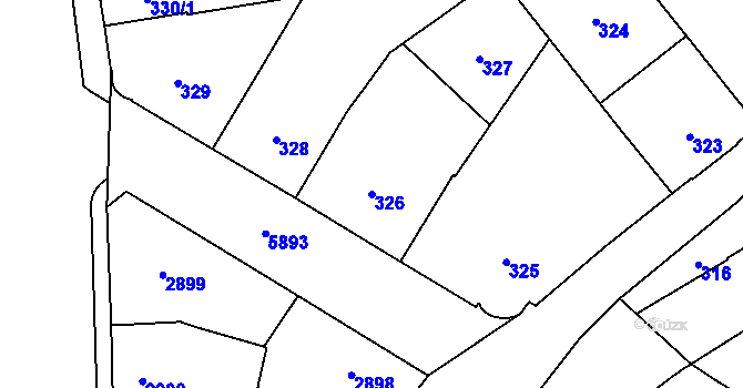 Parcela st. 326 v KÚ Jihlava, Katastrální mapa