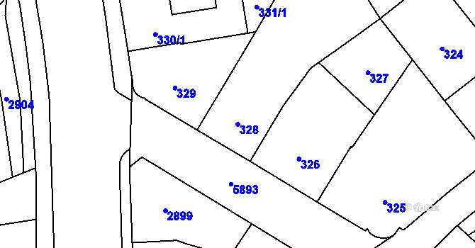 Parcela st. 328 v KÚ Jihlava, Katastrální mapa