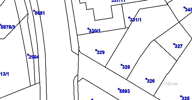 Parcela st. 329 v KÚ Jihlava, Katastrální mapa