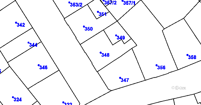 Parcela st. 348 v KÚ Jihlava, Katastrální mapa