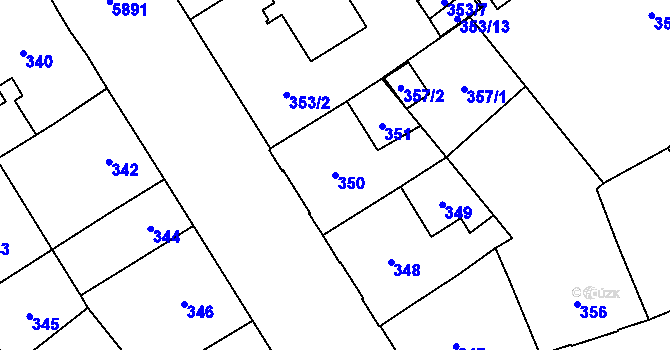 Parcela st. 350 v KÚ Jihlava, Katastrální mapa