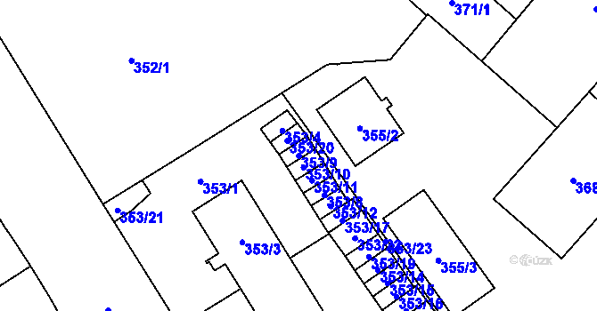 Parcela st. 353/9 v KÚ Jihlava, Katastrální mapa