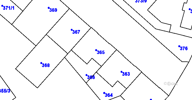 Parcela st. 365 v KÚ Jihlava, Katastrální mapa