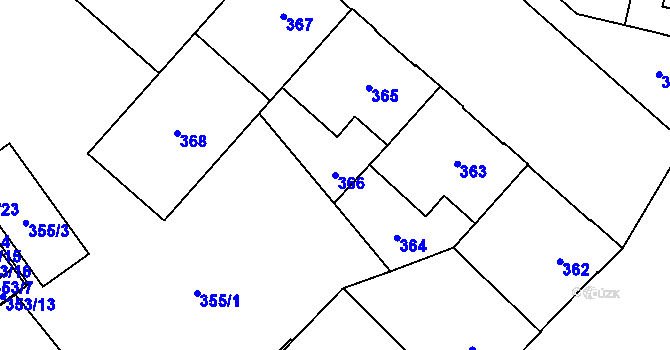 Parcela st. 366 v KÚ Jihlava, Katastrální mapa
