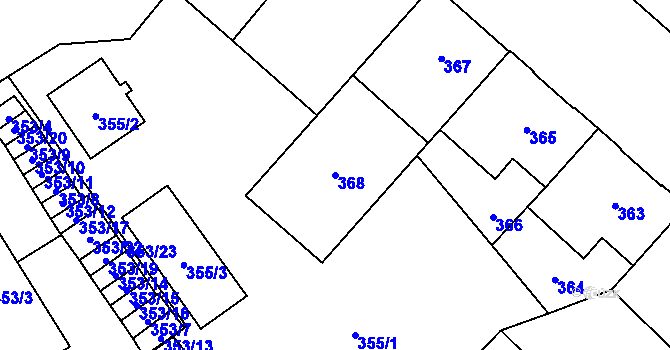 Parcela st. 368 v KÚ Jihlava, Katastrální mapa