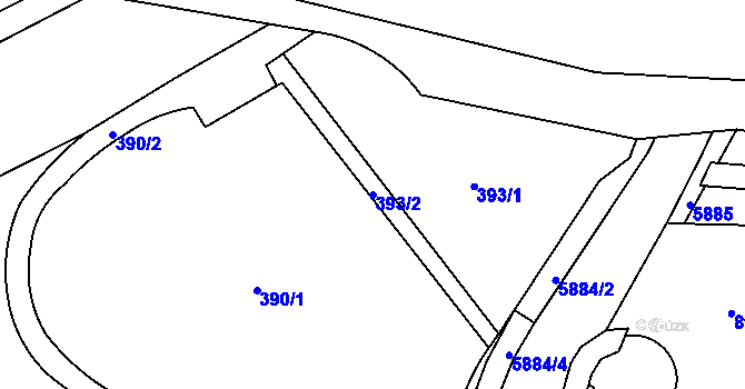 Parcela st. 393/2 v KÚ Jihlava, Katastrální mapa