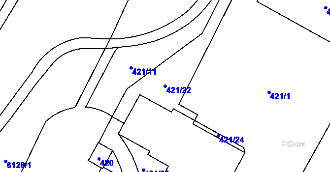 Parcela st. 421/22 v KÚ Jihlava, Katastrální mapa