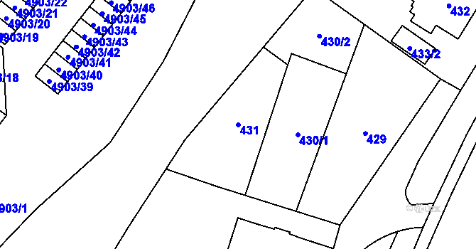 Parcela st. 431 v KÚ Jihlava, Katastrální mapa